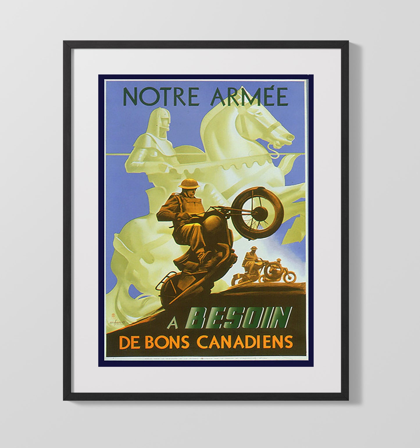 Vintage War Poster - French Victory Bonds - Fire of Freedom Vintage War Wall Art - 16x20 Gallery Frame