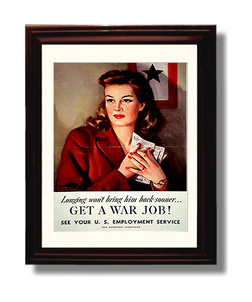 Get a War Job - Homefront Duty war poster wall art 8x10 Beveled Frame