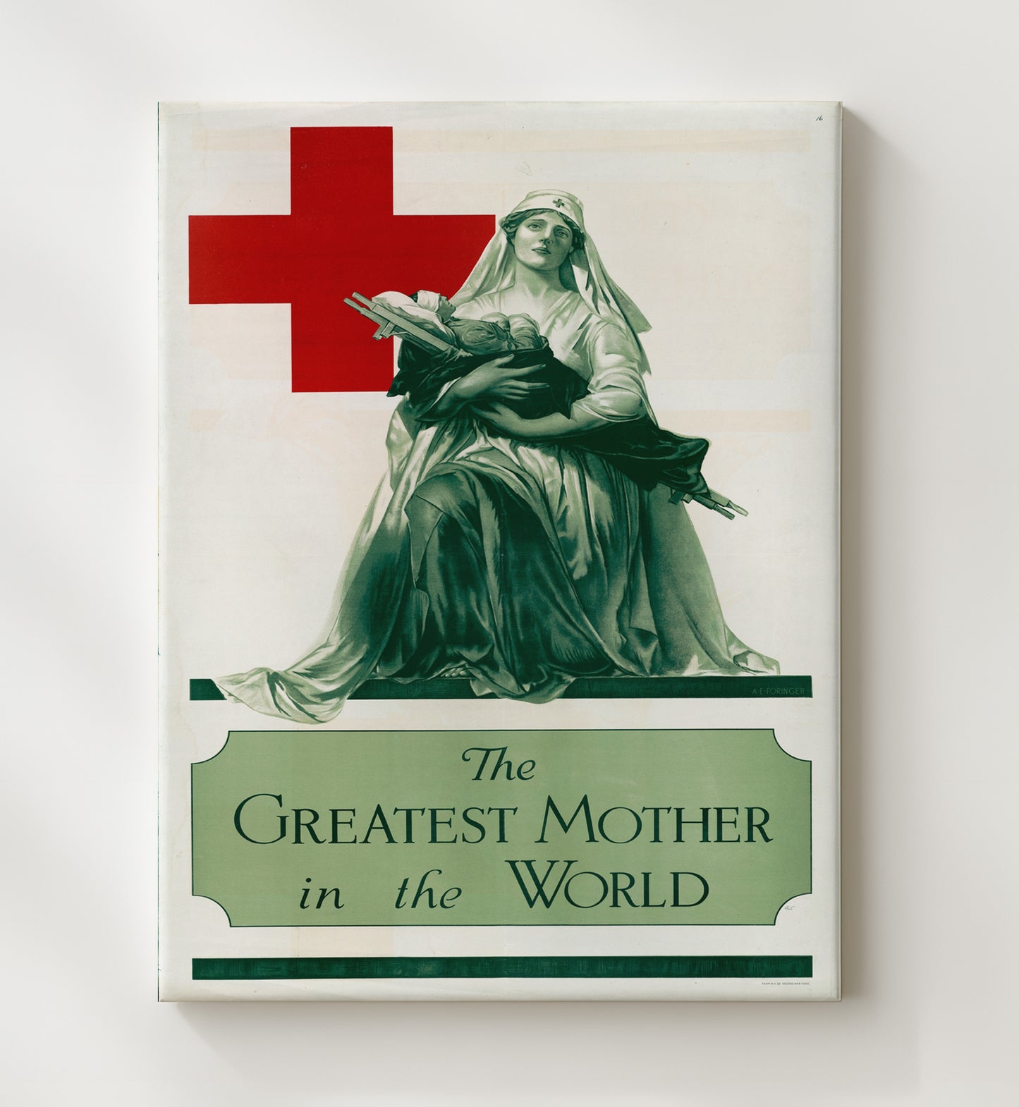 Greatest Mother In The World vintage war canvas 20x24