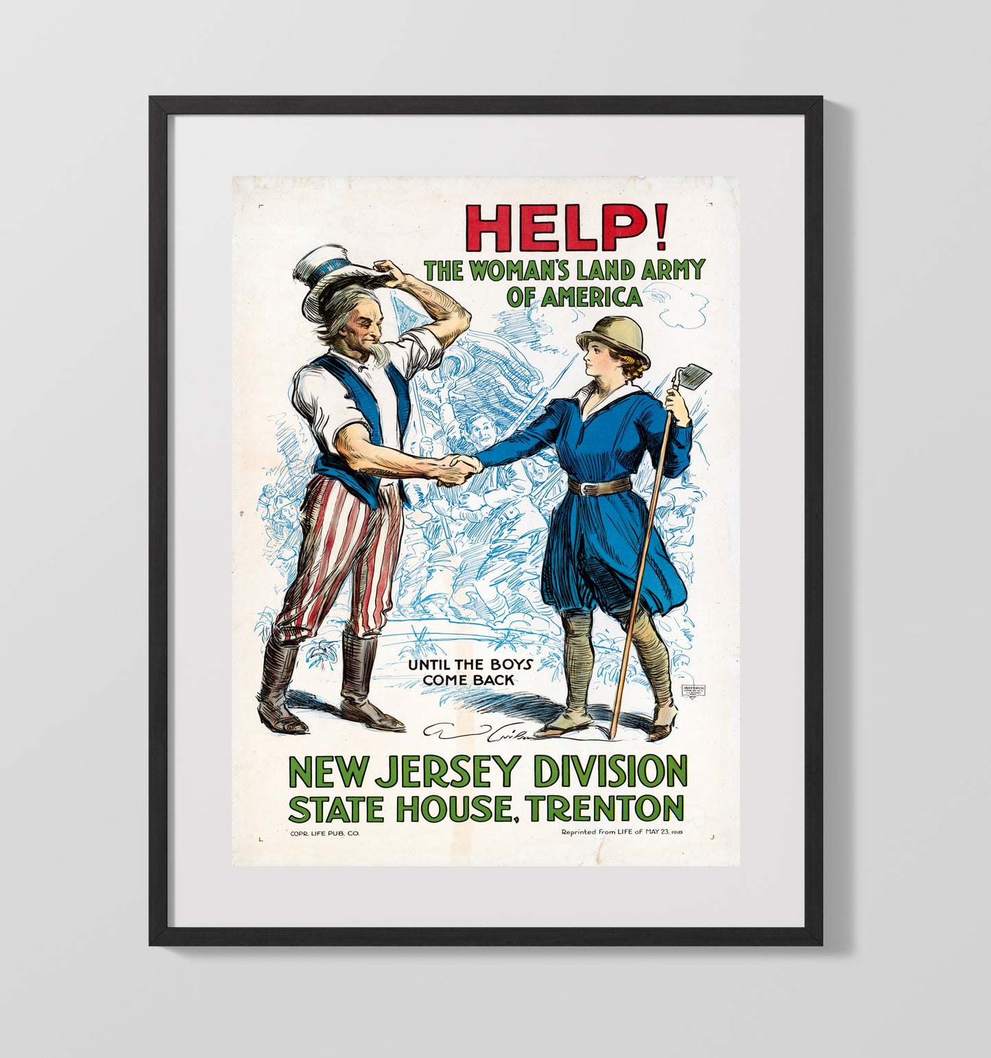 Help The Women's Land war poster wall art 16x20 Gallery Frame