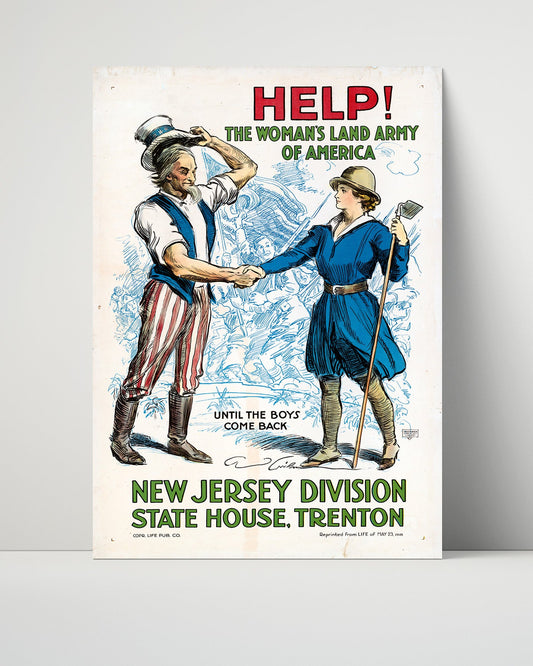 Vintage War Poster Unframed- Help The Womens Land