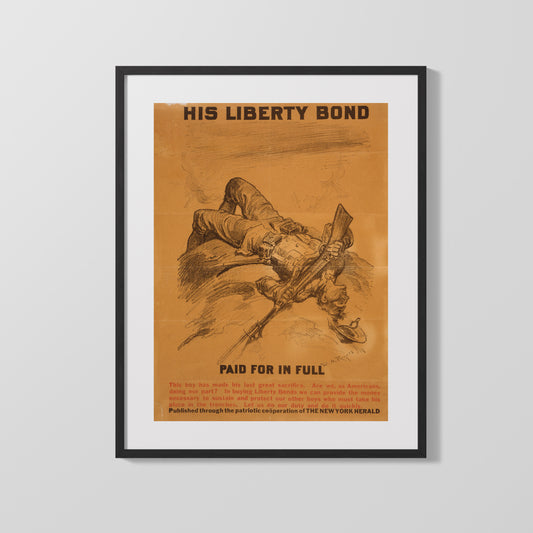 Vintage War Poster - His Liberty Bond Paid In Full