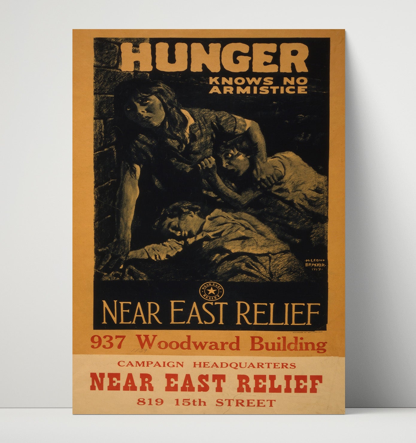 Vintage War Poster - Hunger Knows No Armistice Vintage War Wall Art - 16x20 Unframed Print