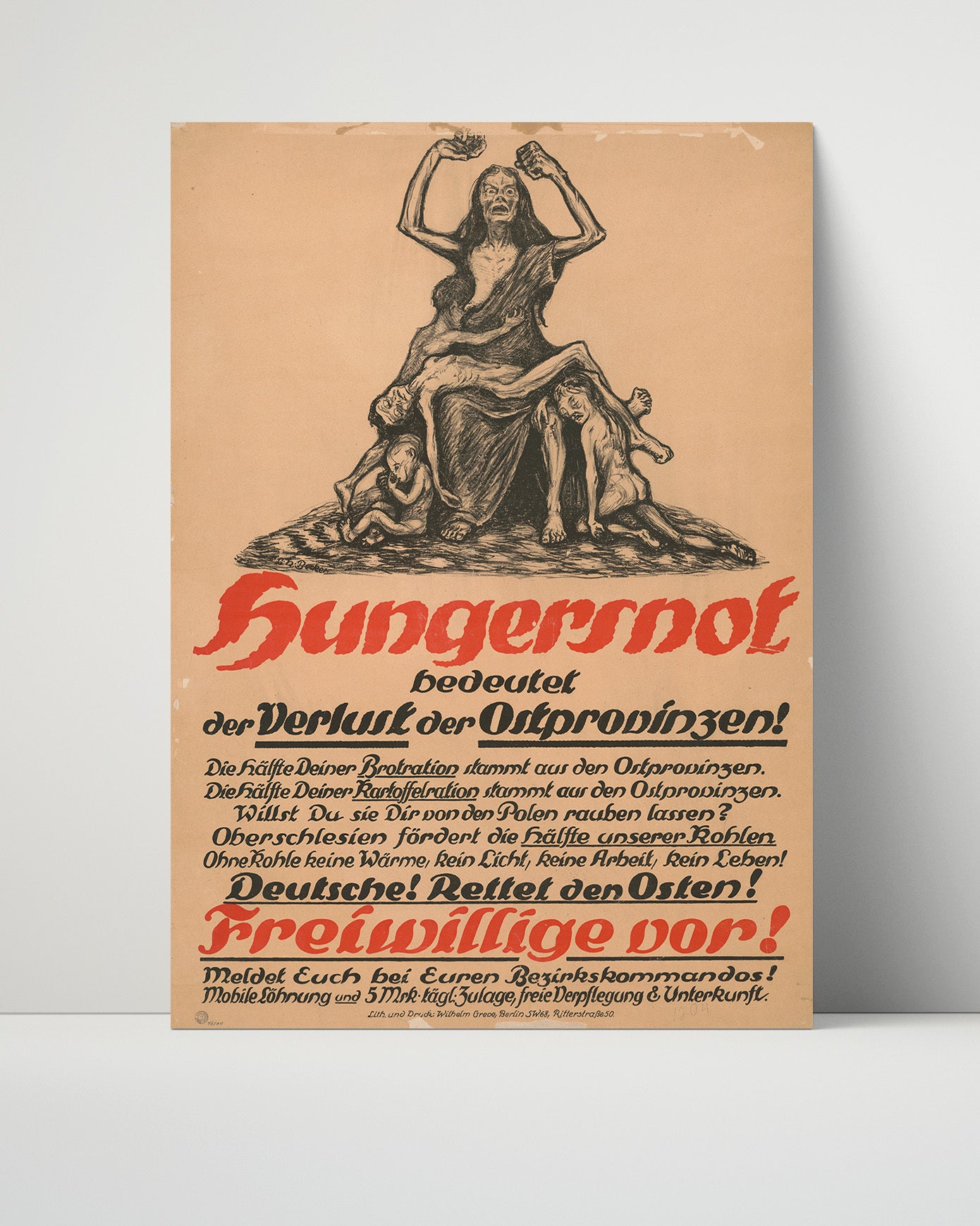 Vintage War Poster - Hungernot