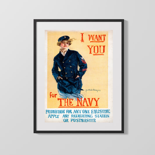 Vintage War Poster - I Want You for the Navy