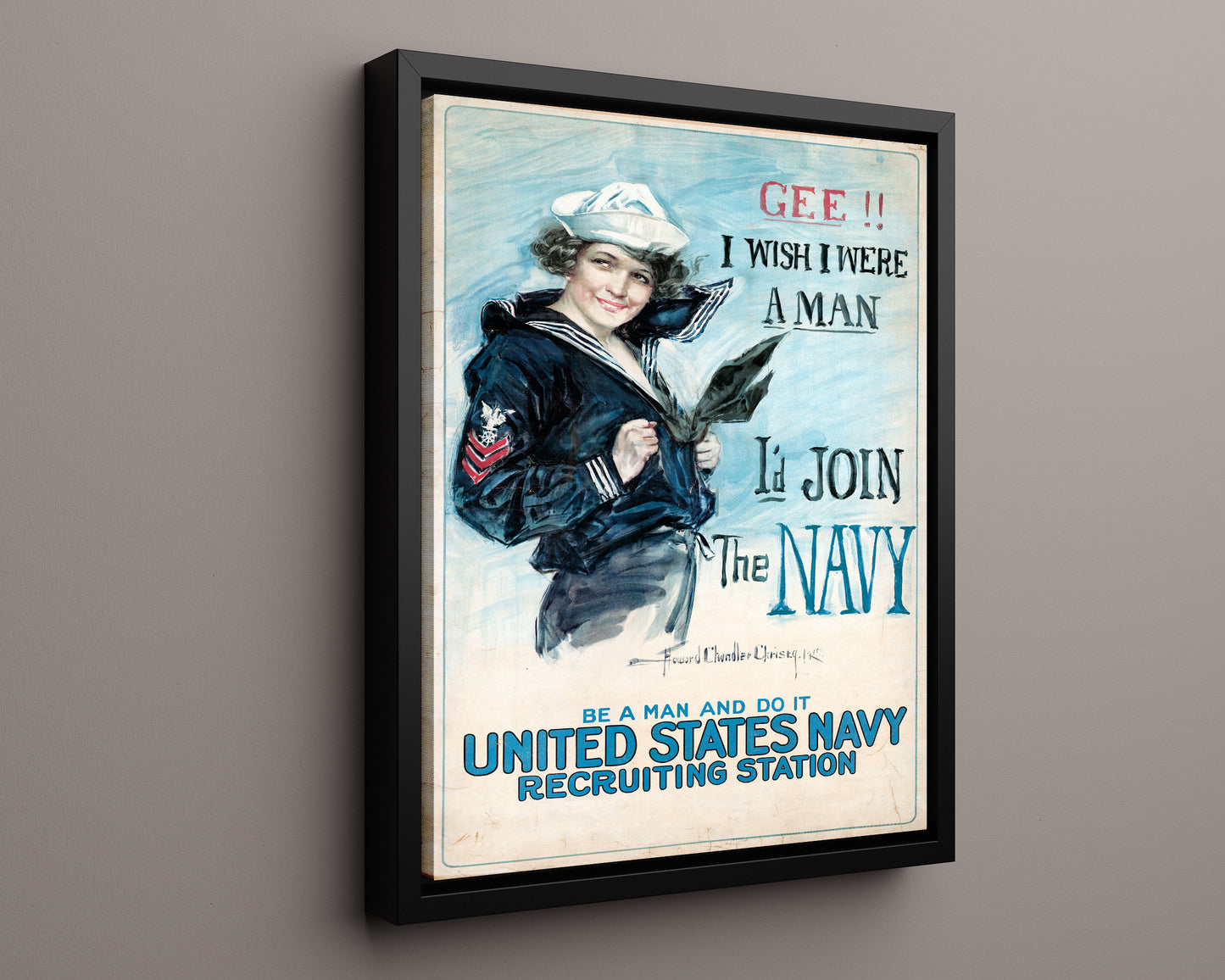 Vintage War Poster - If You Want to Fight Join the Marines
