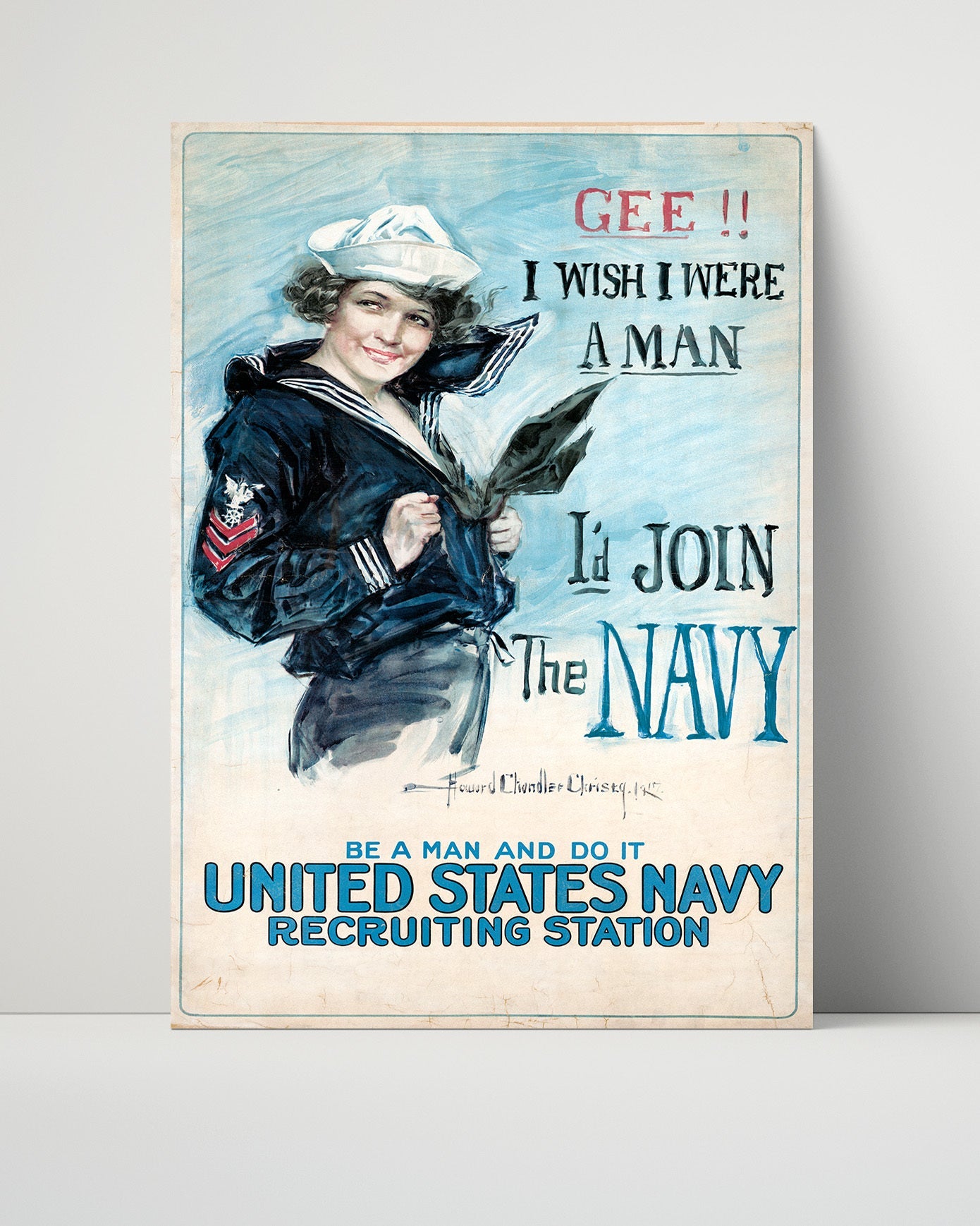 Vintage War Poster Unframed- If You Want to Fight Join the Marines