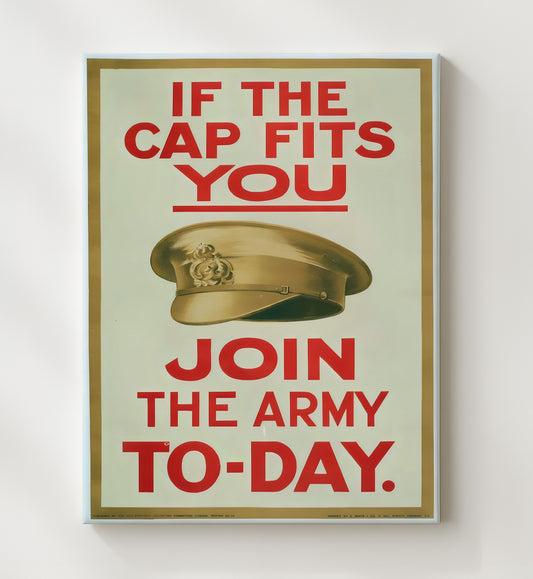 If The Cap Fits - Join Up Today vintage war poster canvas wall art 20x24 Canvas