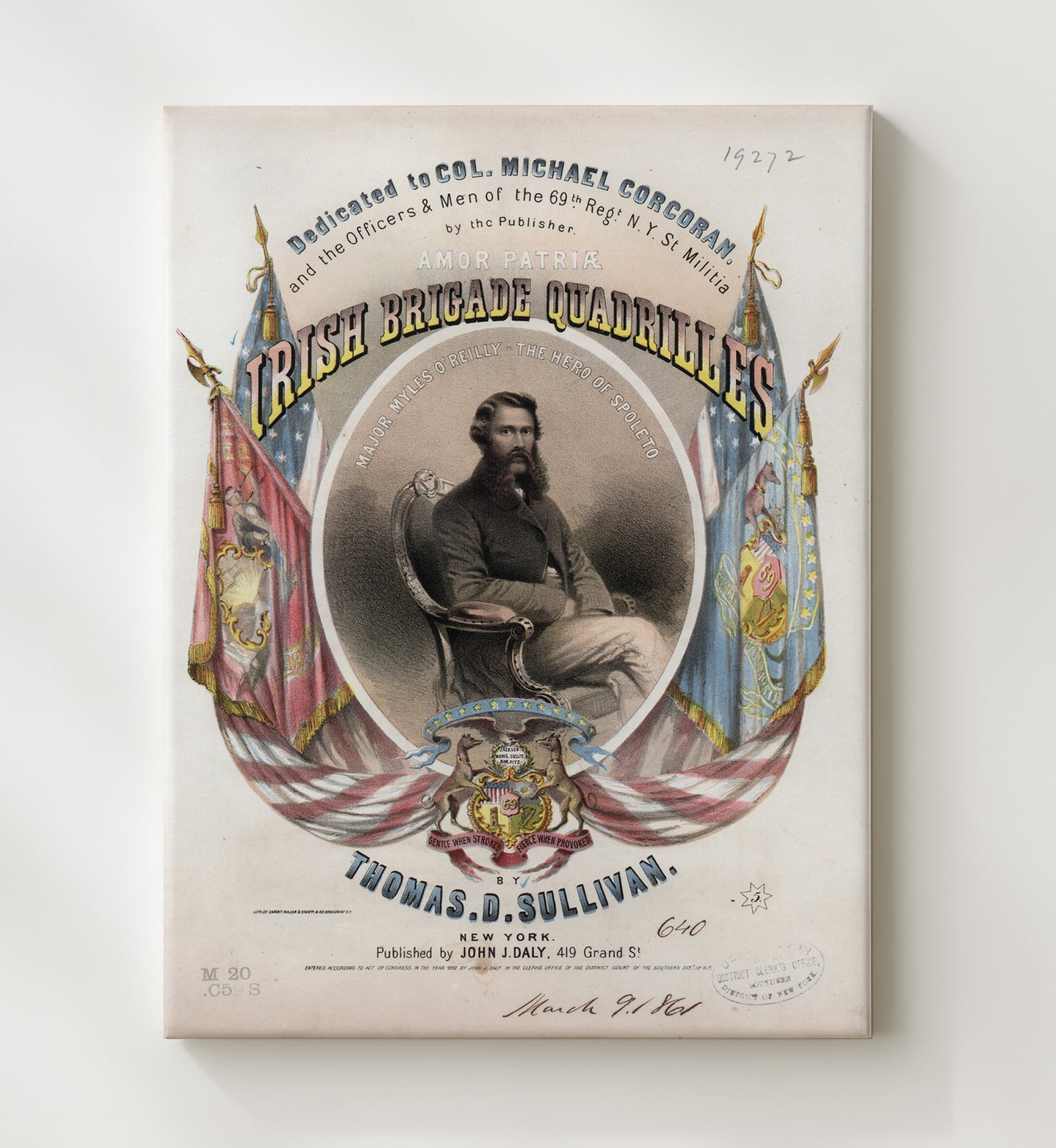 Irish Brigade Quadrilles Thomas Sullivan vintage war canvas 20x24