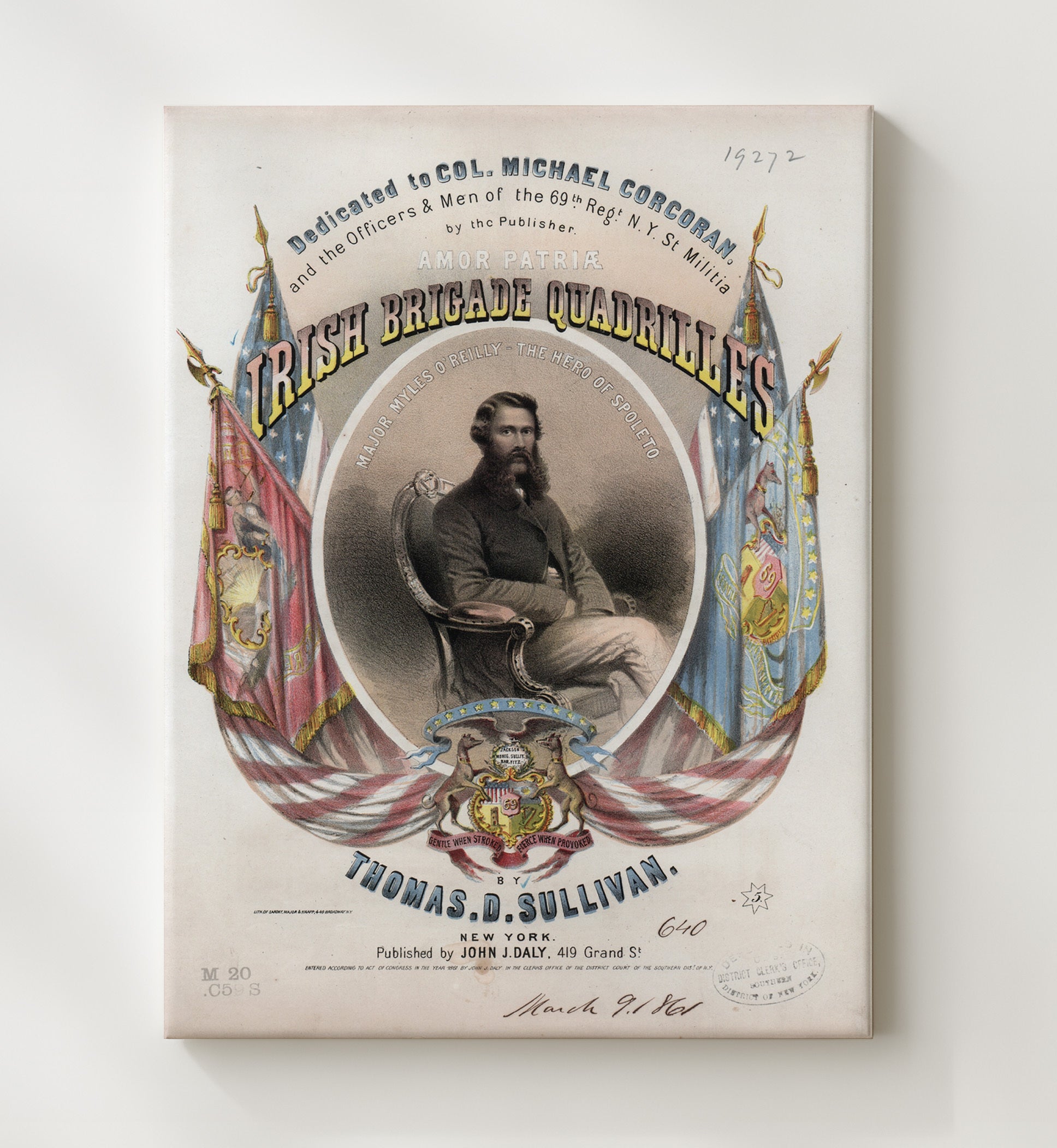 Irish Brigade Quadrilles Thomas Sullivan war poster wall art 20x24 Canvas