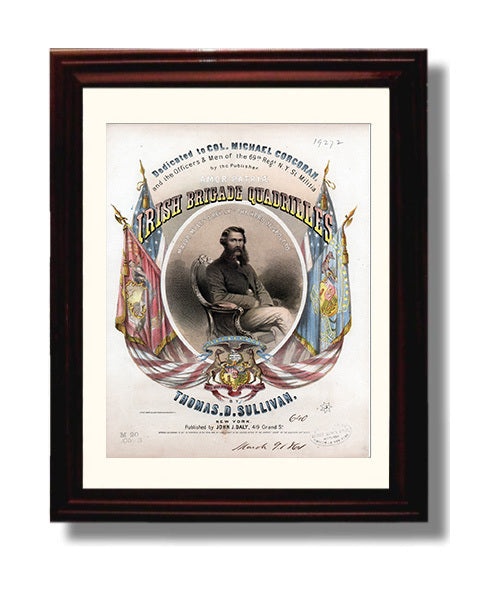 Irish Brigade Quadrilles Thomas Sullivan war poster wall art 8x10 Beveled Frame