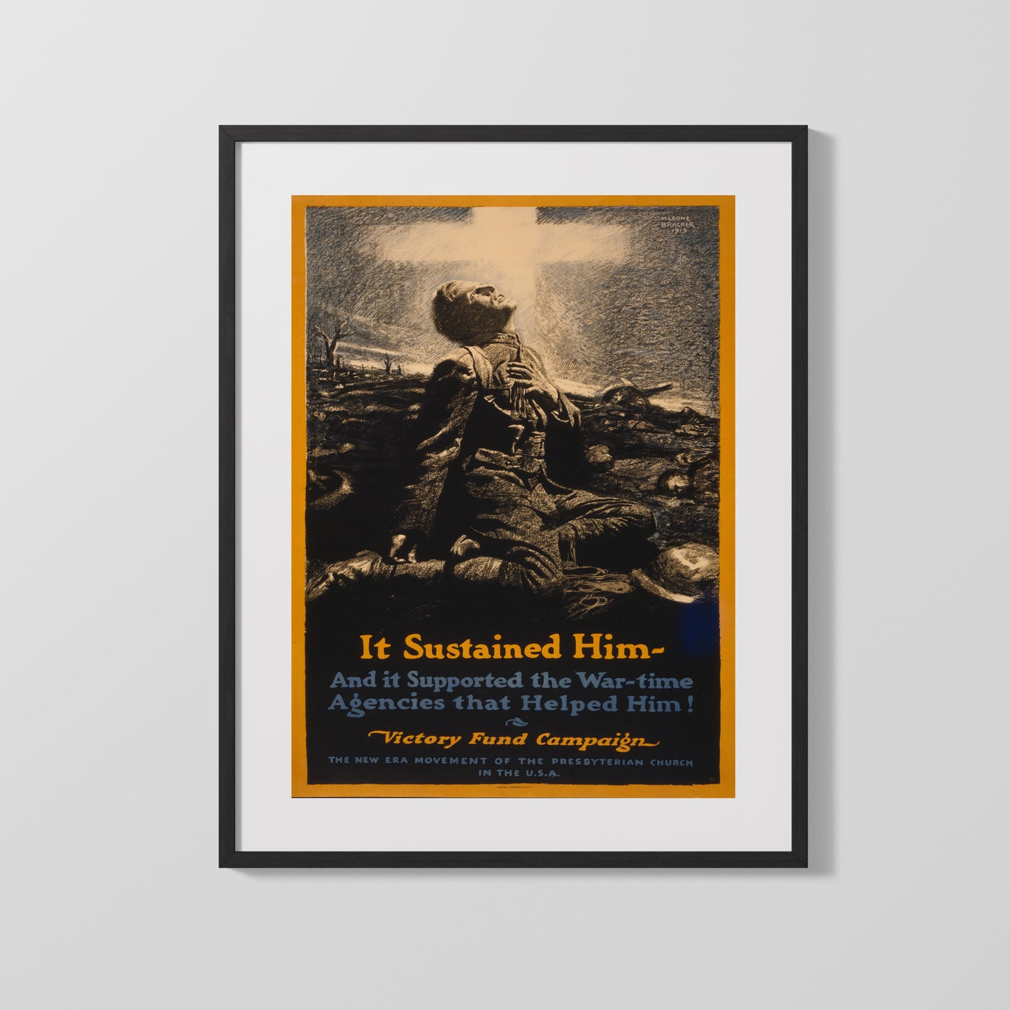 Vintage War Poster - It Sustained Him The Presbyterian Fund