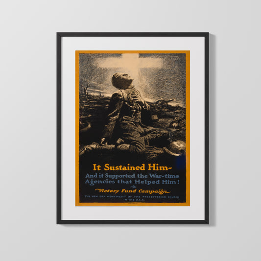 Vintage War Poster - It Sustained Him The Presbyterian Fund