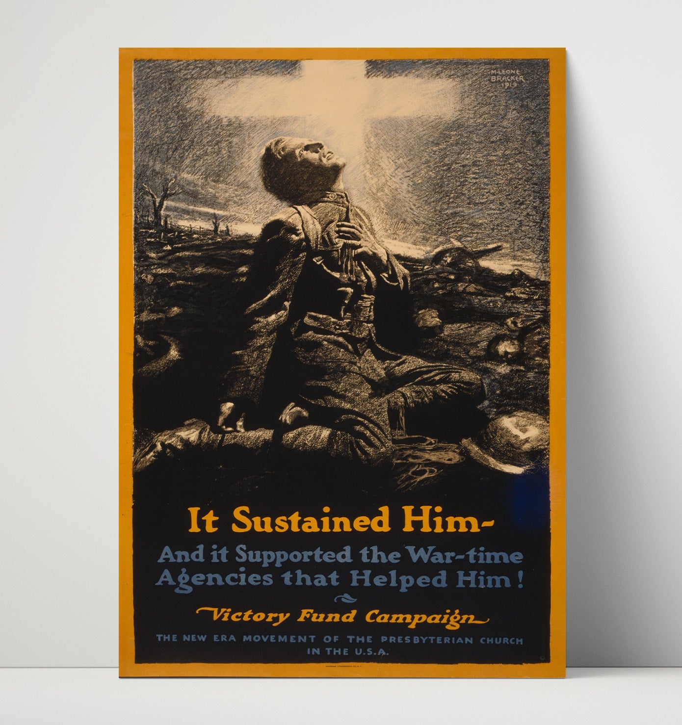 It Sustained Him The Presbyterian Fund war poster wall art 16x20 Unframed Print