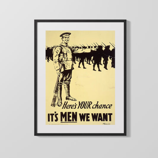 Vintage War Poster - Its Men We Want