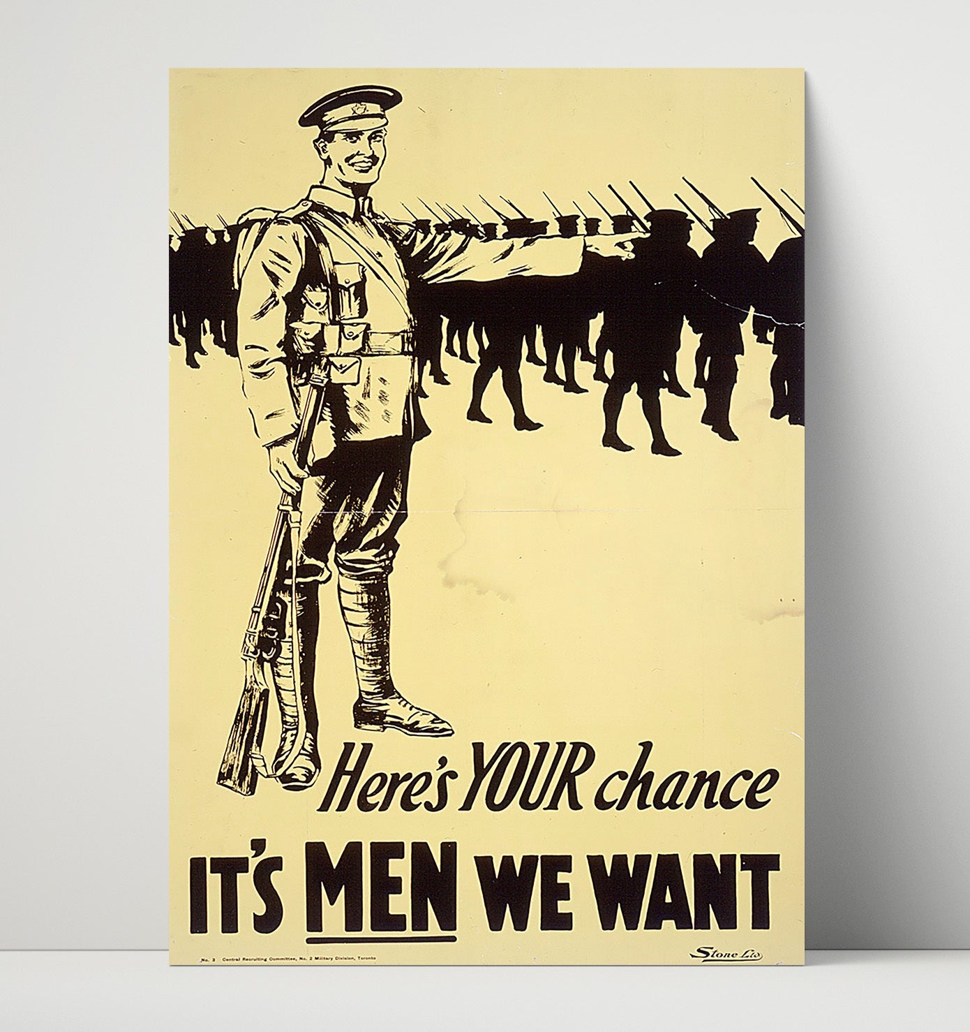 It's Men We Want war poster wall art 16x20 Unframed Print