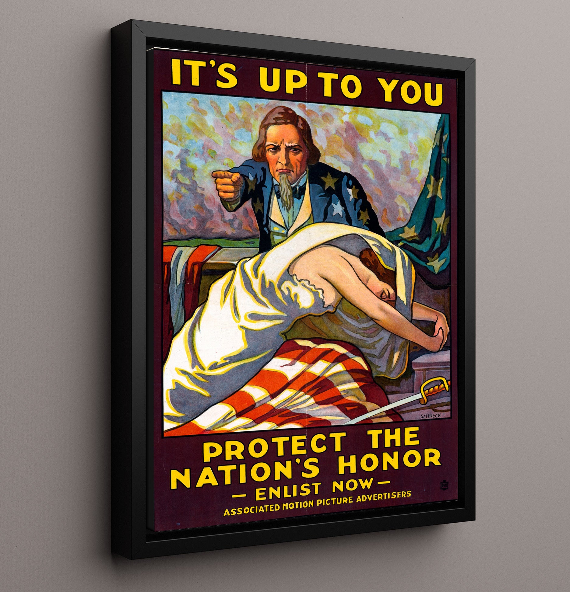 It's Up to You - Protect the Nations Honor war poster wall art 16x20 Framed Canvas