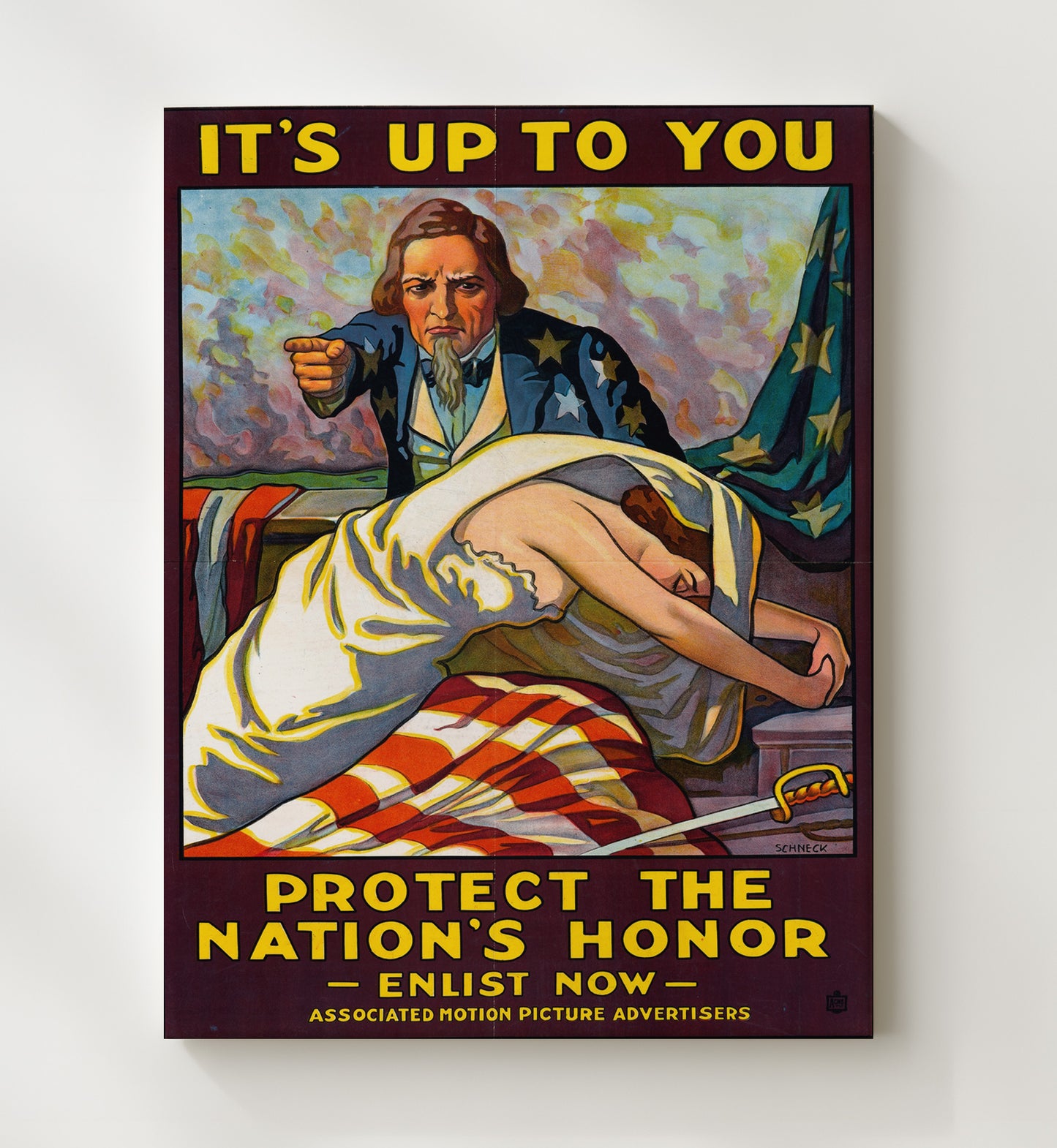 It's Up to You - Protect the Nations Honor war poster wall art 20x24 Canvas