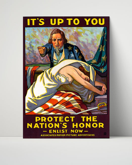 Vintage War Poster Unframed- I Wish I Were A Man I would Join the Navy