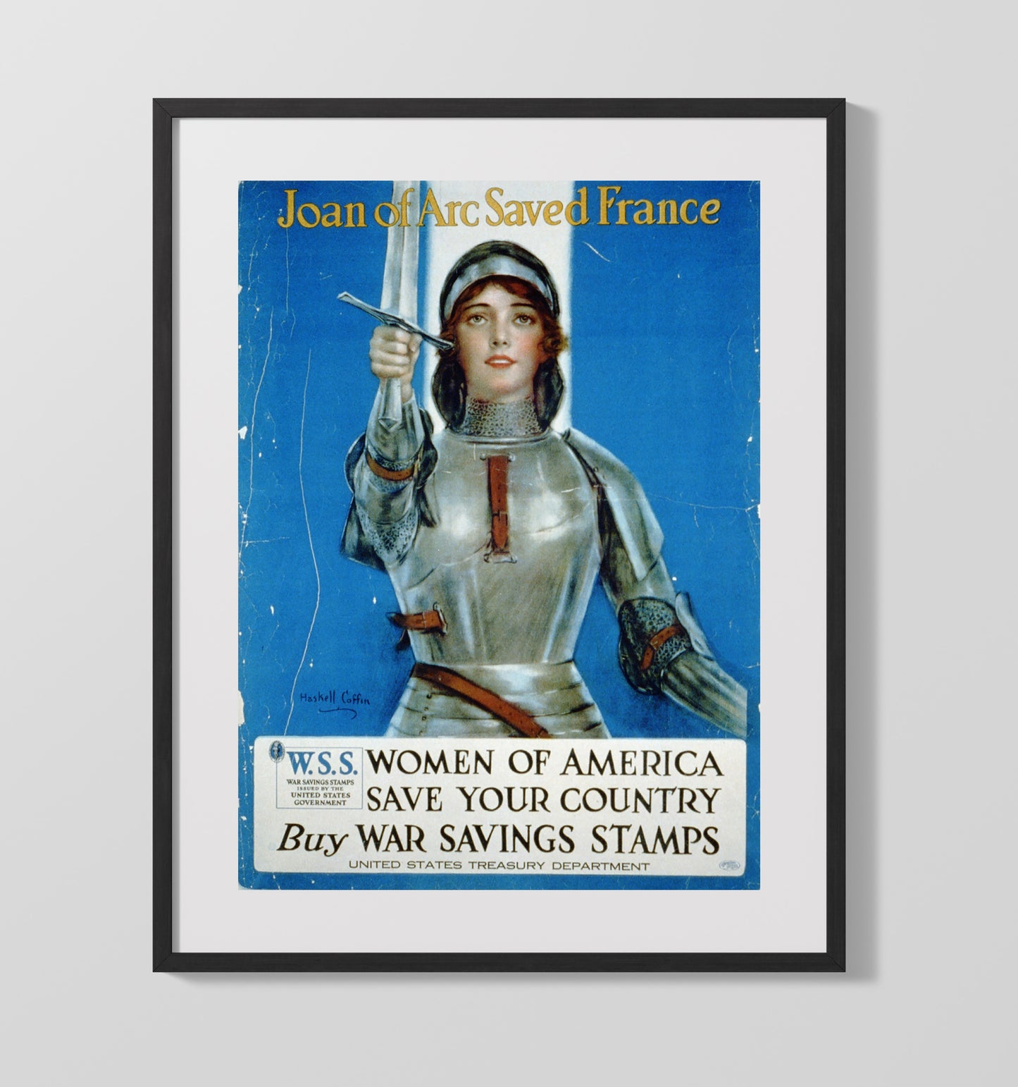 Joan of Arc Saved France war poster wall art 16x20 Gallery Frame
