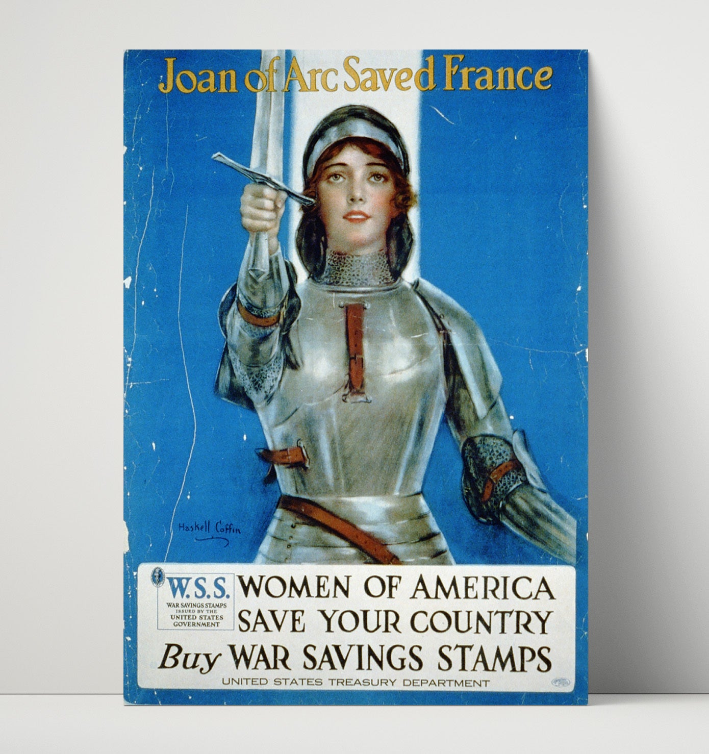 Vintage War Poster - Joan of Arc Saved France Vintage War Wall Art - 16x20 Unframed Print