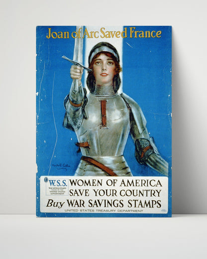 Vintage War Poster Unframed- Joan of Arc Saved France