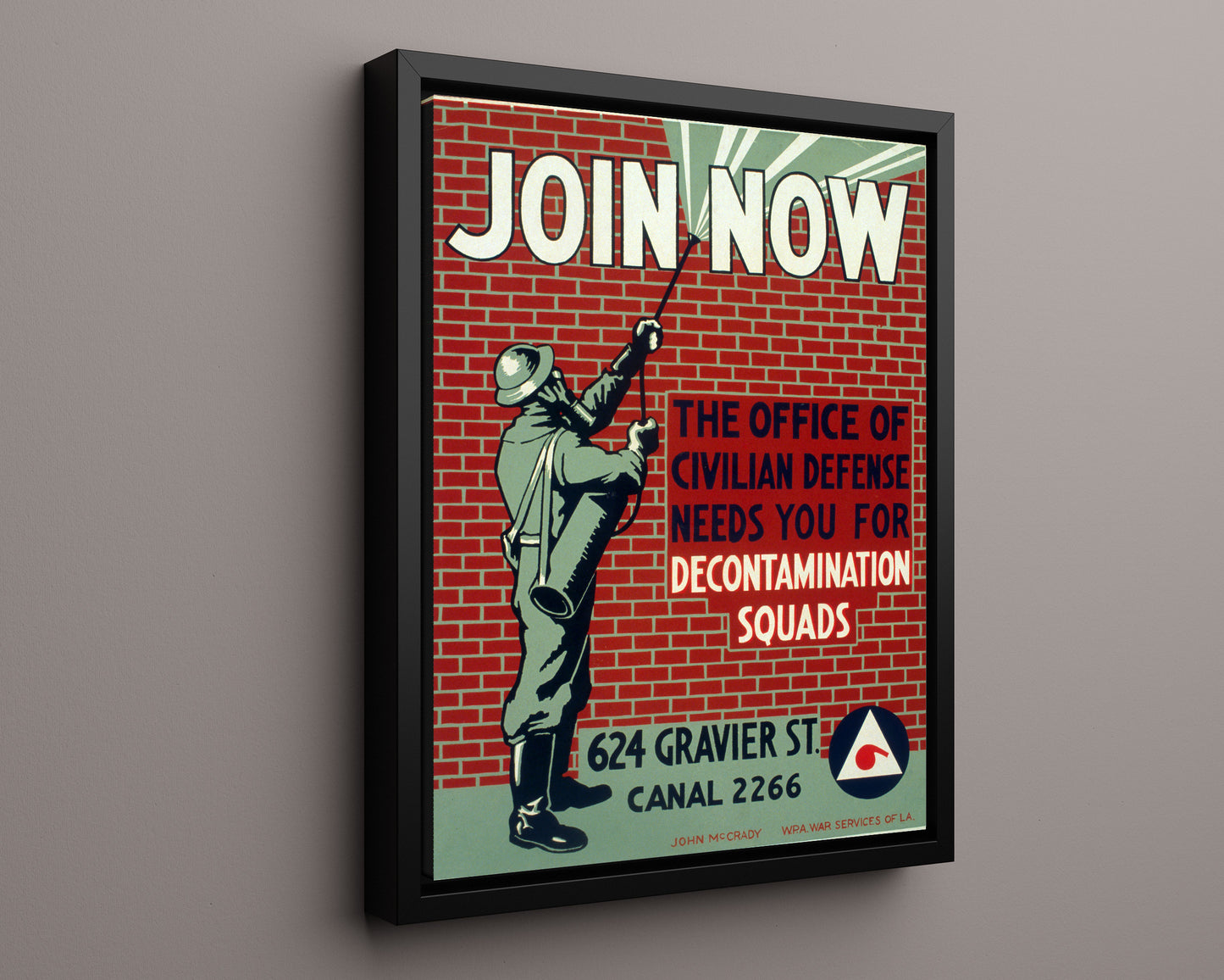 Vintage War Poster - Join Now Civilian Defense Decontamination Squads