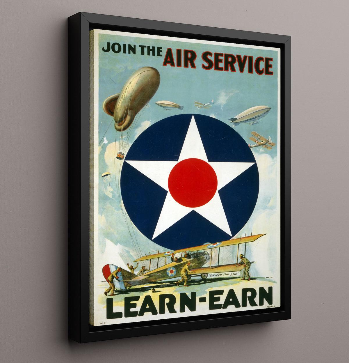 Join The Air Service World War I - Framed Canvas
