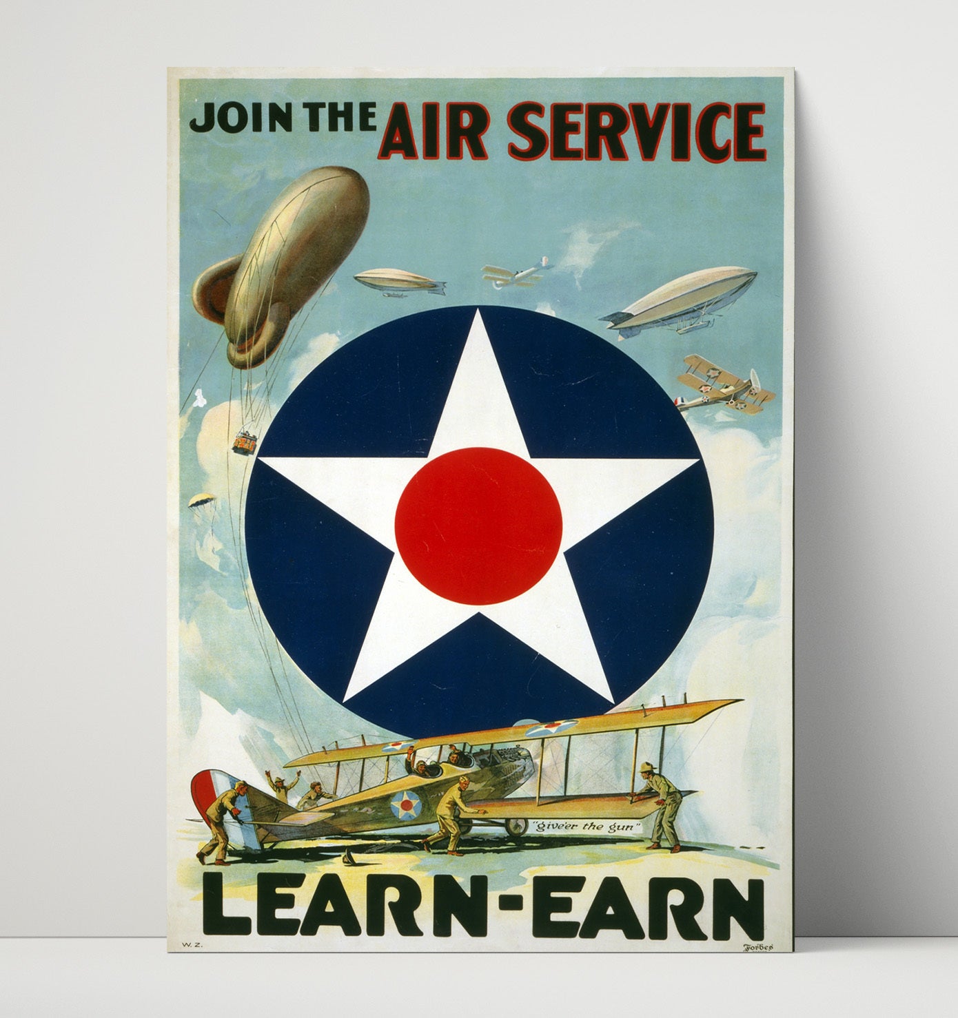 Join The Air Service WWI war poster wall art 16x20 Unframed Print
