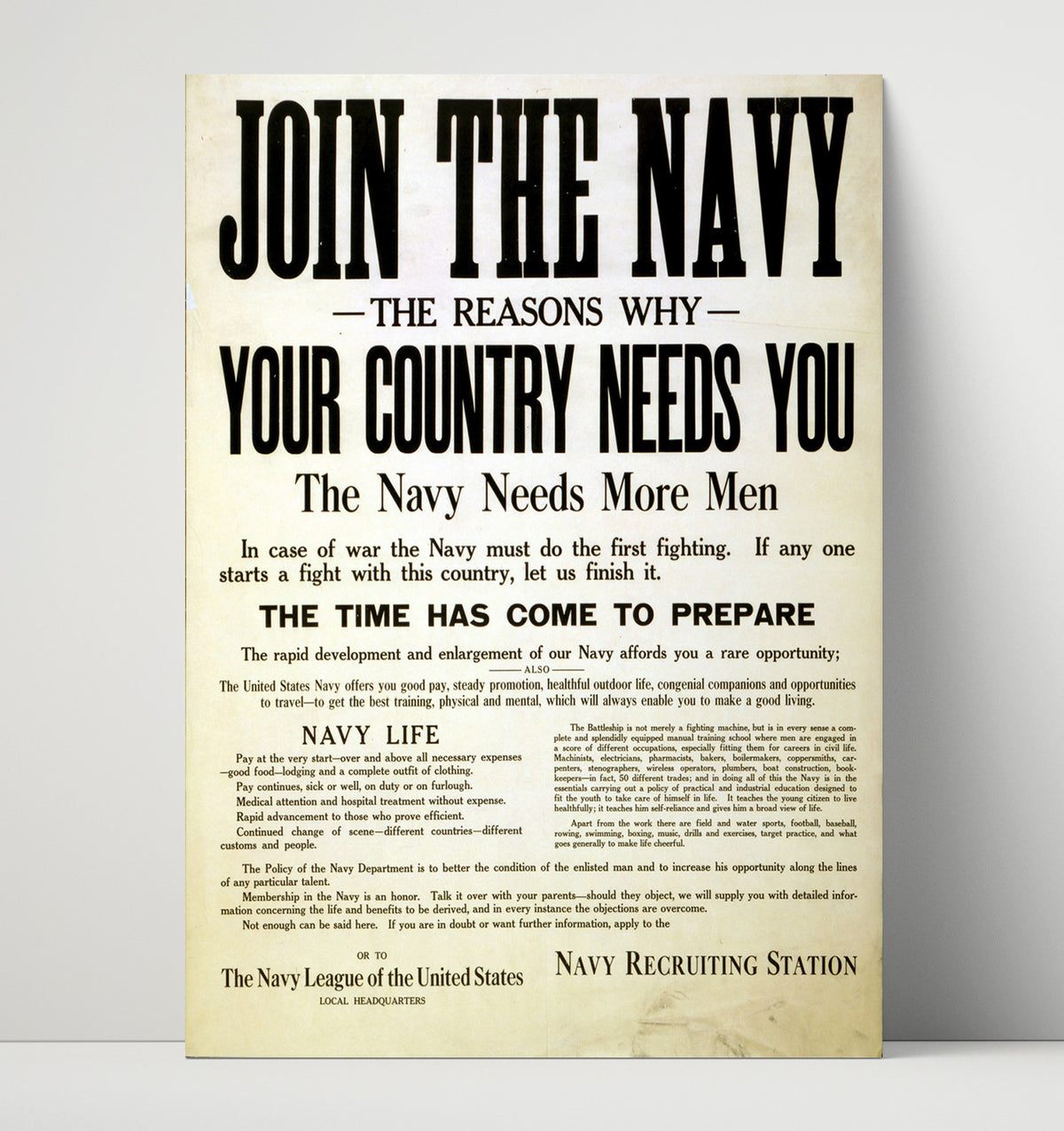 Join The Navy Reasons Your Country Needs You - Poster