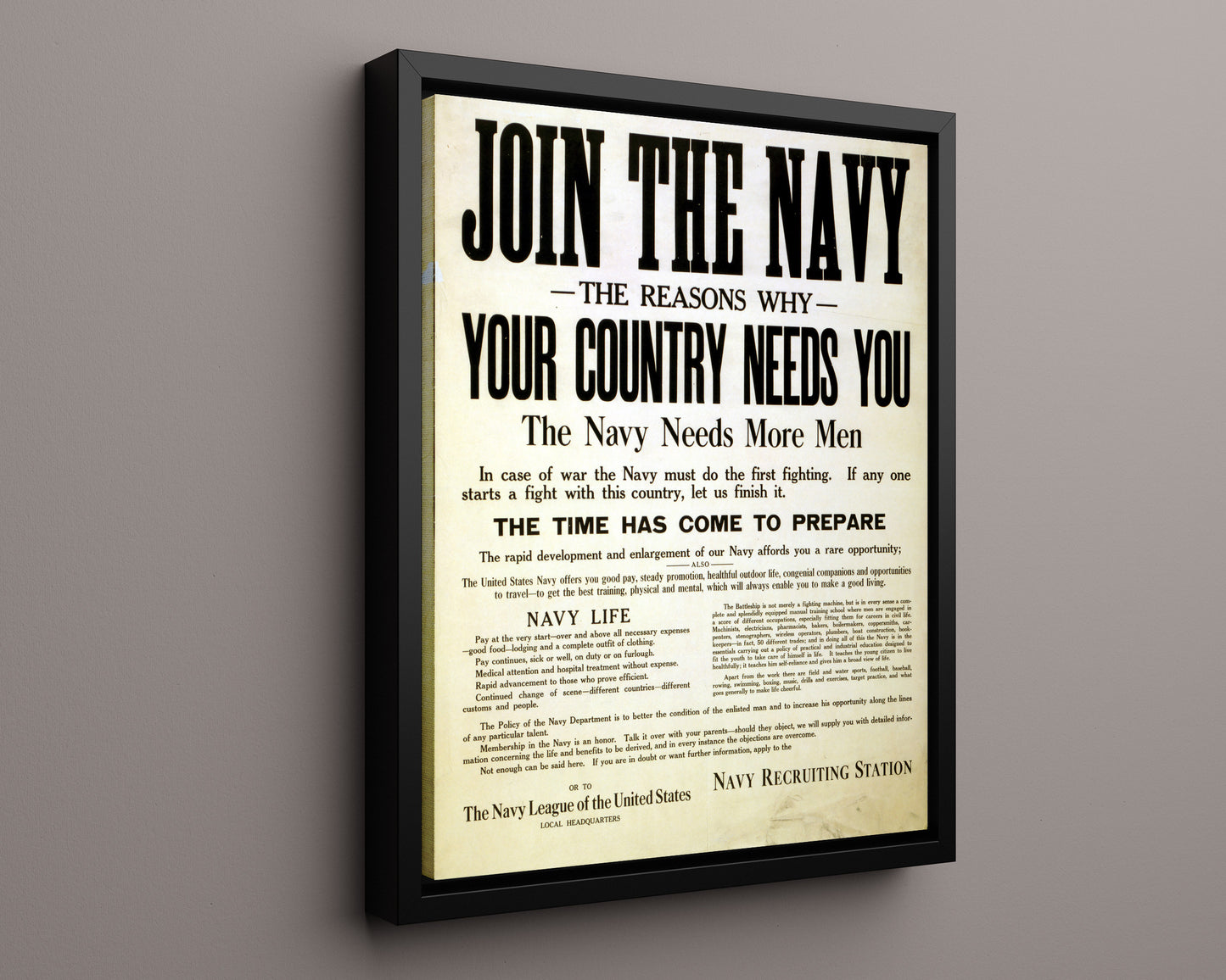 Vintage War Poster - Join the Navy - Torpedo Rider