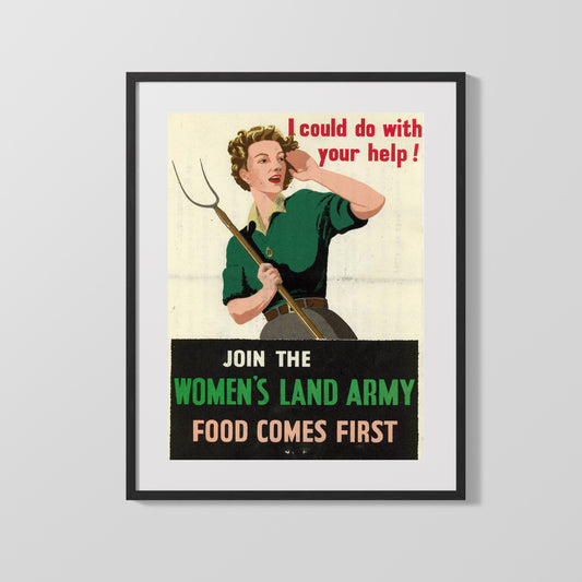 Vintage War Poster - Join The Womens Land Army