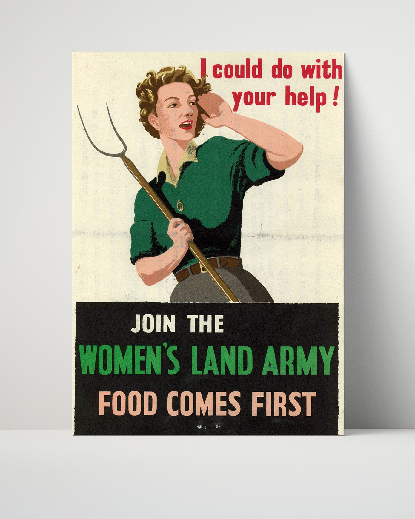 Vintage War Poster - Join The Womens Land Army