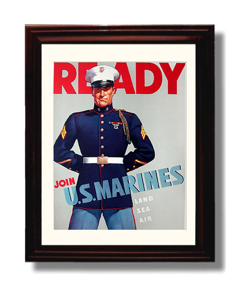 Join the Marines War Poster war poster wall art 8x10 Beveled Frame