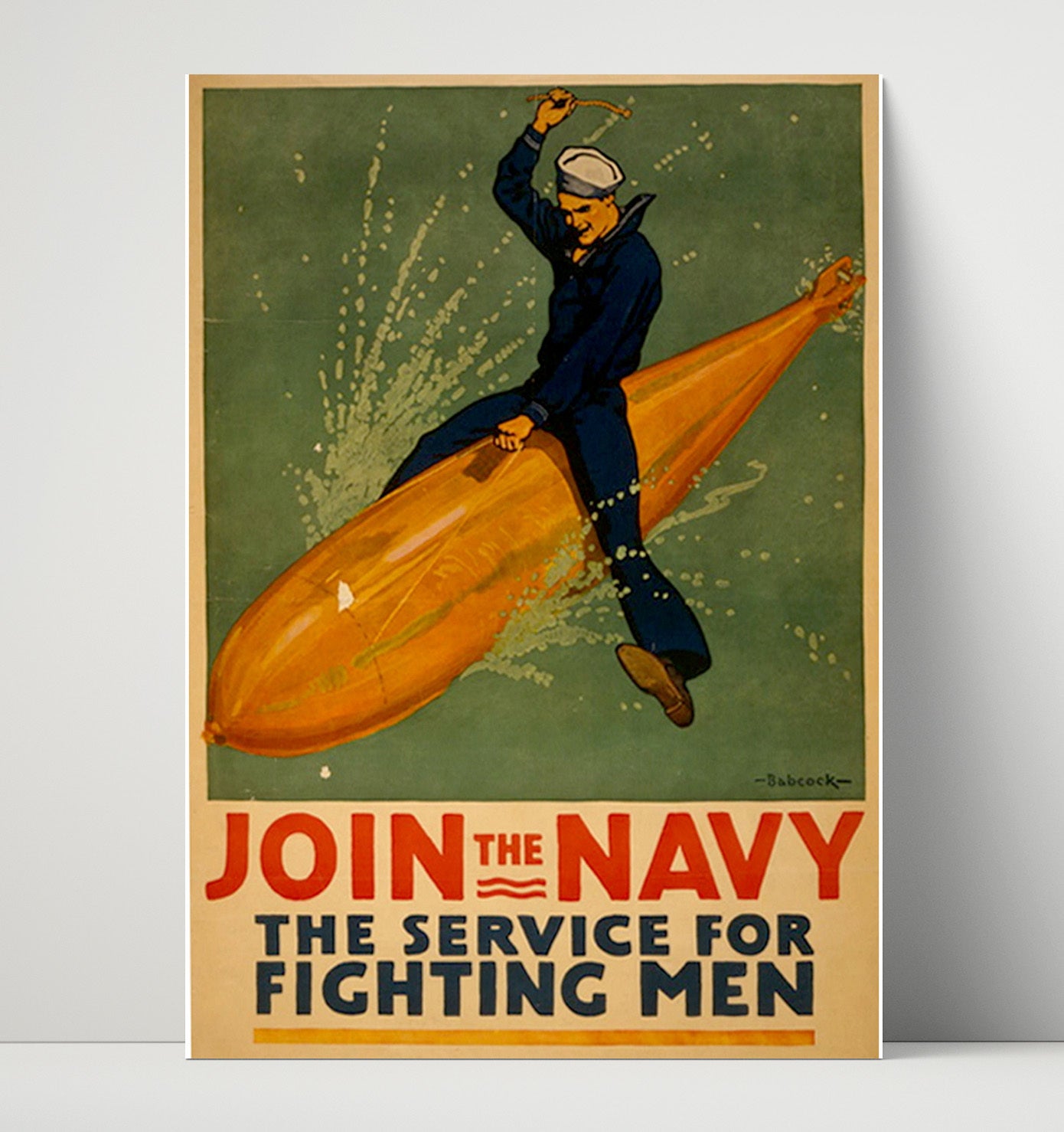 Join the Navy - Torpedo Rider war poster wall art 16x20 Unframed Print