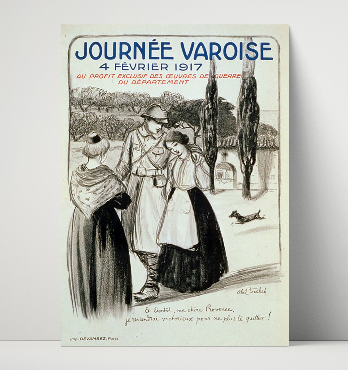 Vintage War Poster - Journee Variose 1917 Fevrier Vintage War Wall Art - 16x20 Unframed Print