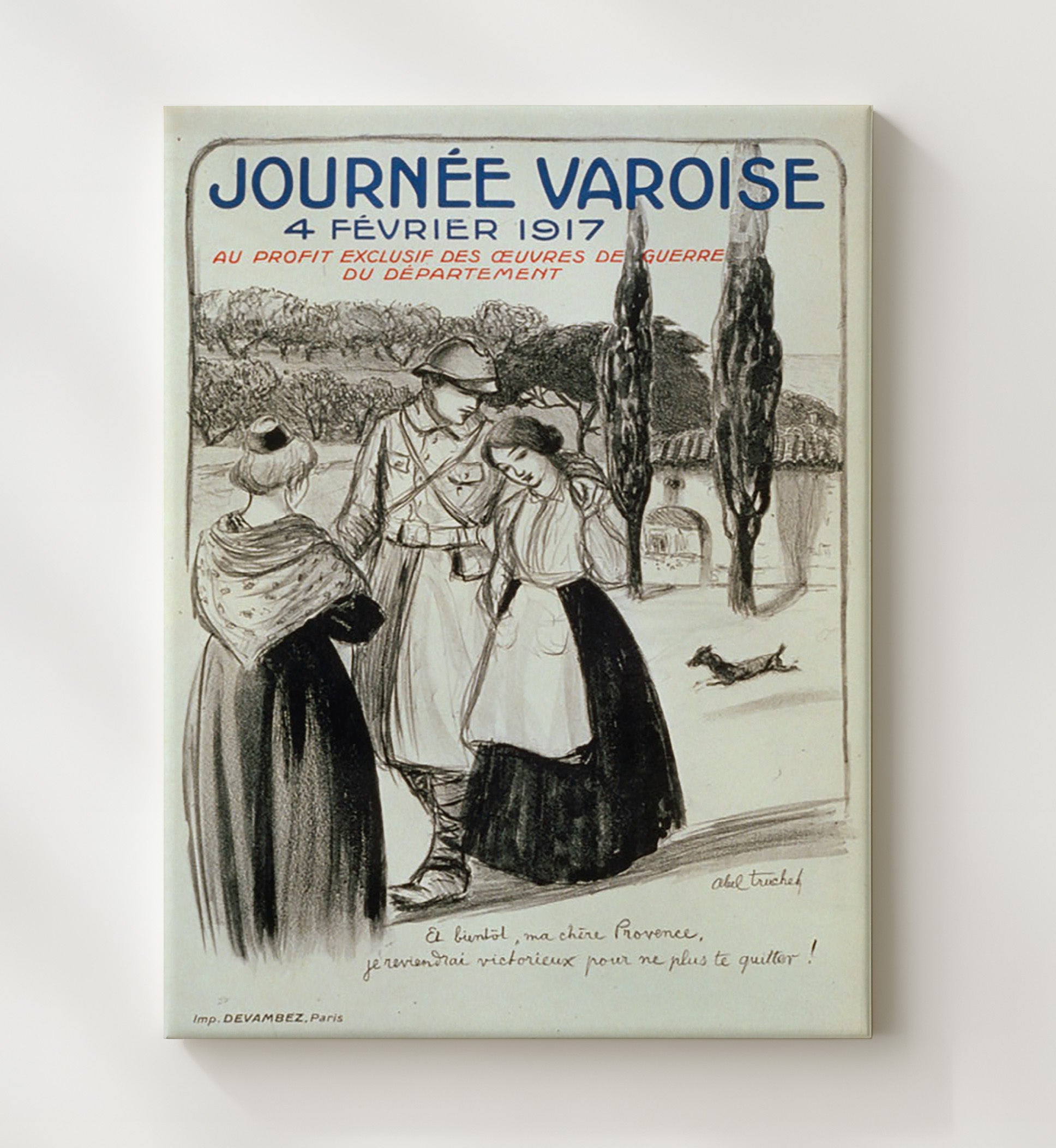 Journee Variose 1917 Fevrier war poster wall art 20x24 Canvas