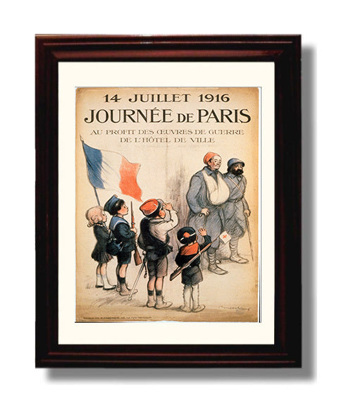 Vintage War Poster - July 14 1916 Journee De Paris