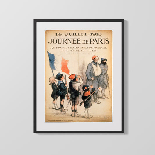 Vintage War Poster - July 14 1916 Journee De Paris