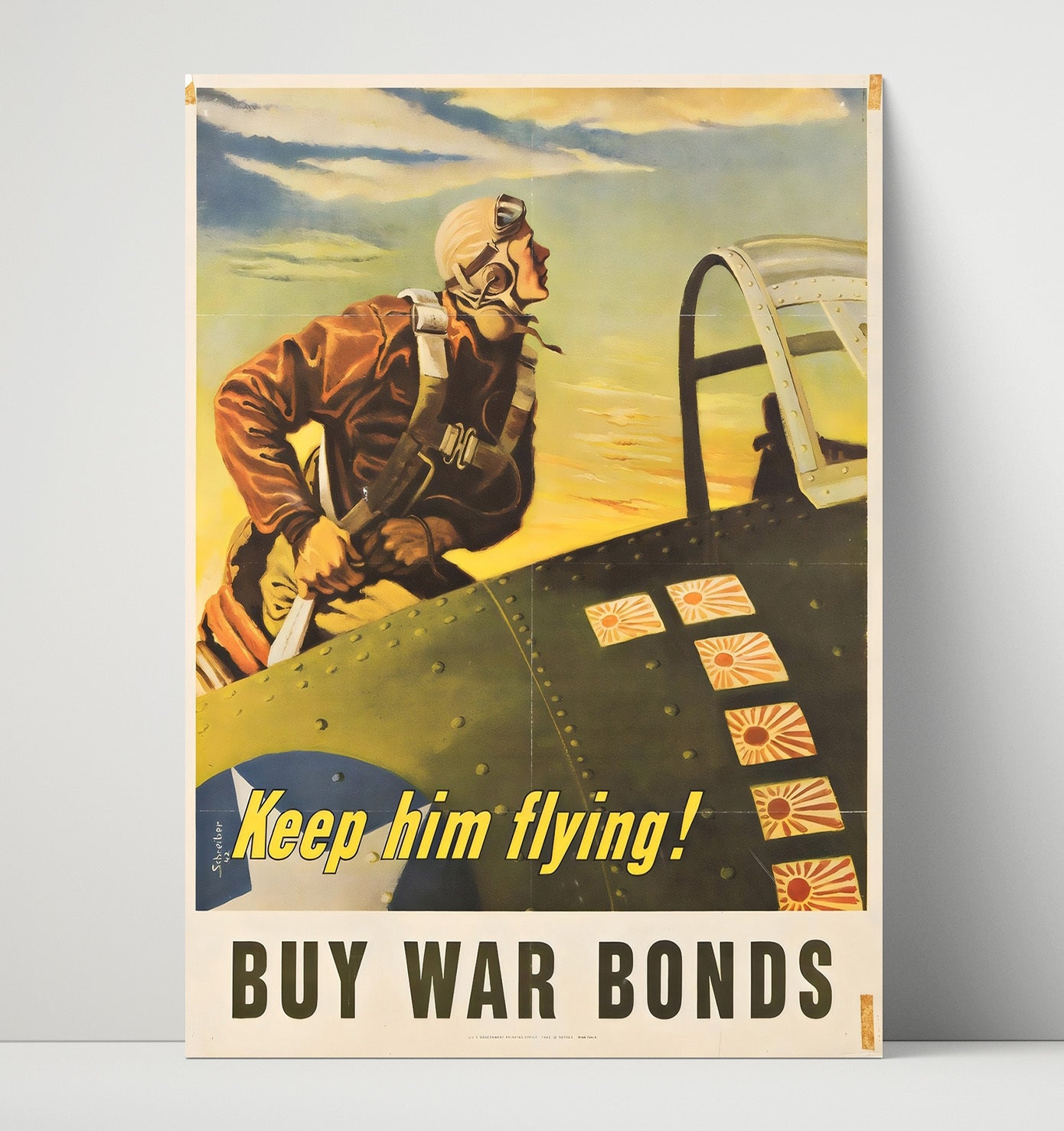 Keep Him Flying - Sky Defender war poster wall art 16x20 Unframed Print