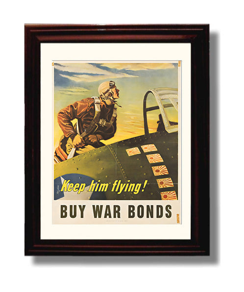 Vintage War Poster - Keep Him Flying - Sky Defender