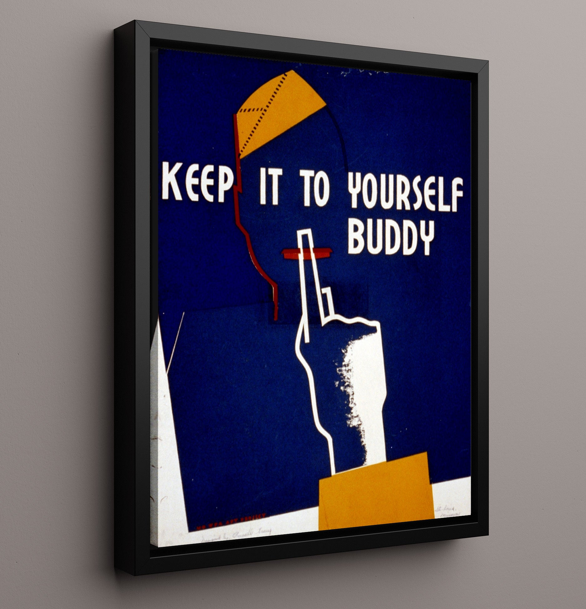 Keep Mum - Loose Lips war poster wall art 16x20 Framed Canvas