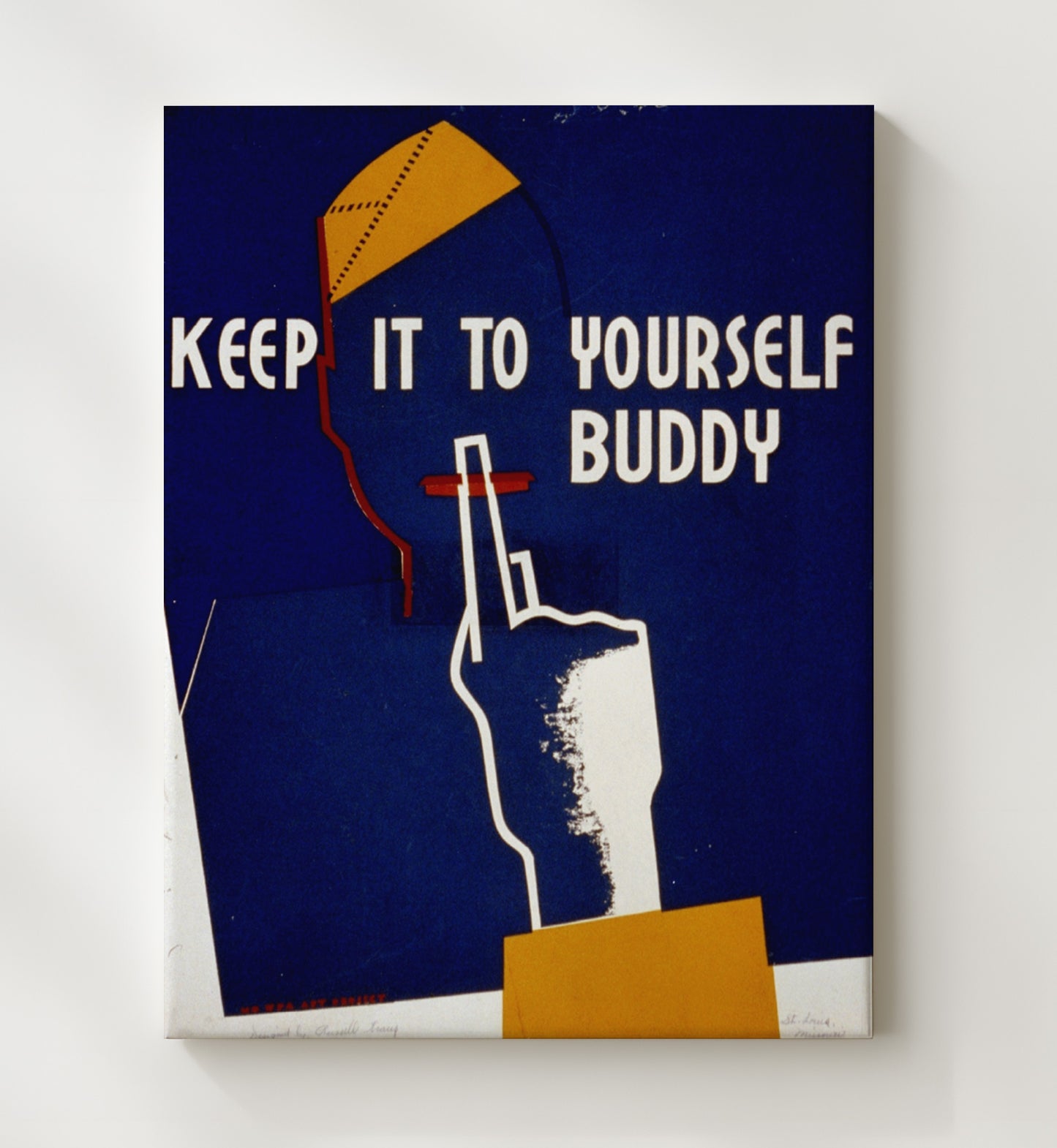 Vintage War Poster - Keep Mum - Loose Lips Vintage War Wall Art - 20x24 Canvas