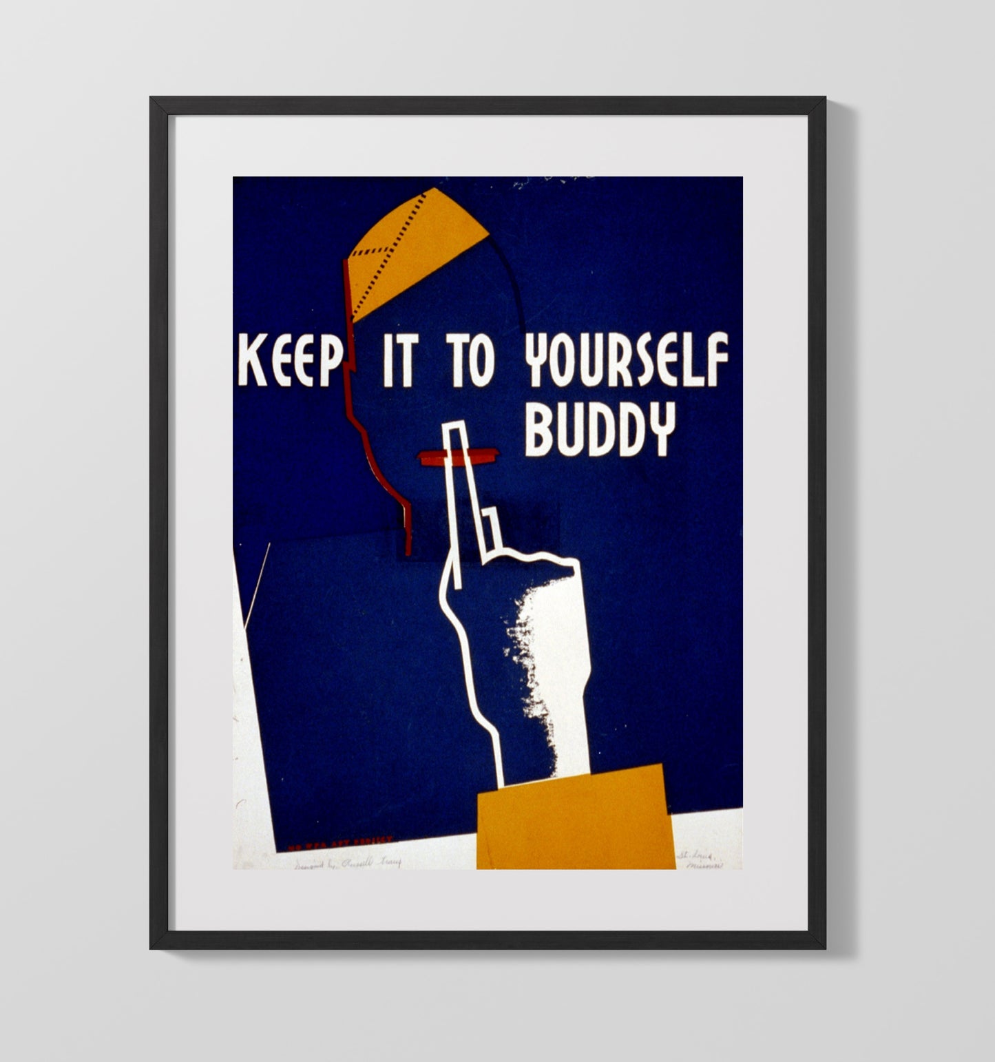 Keep Mum - Loose Lips war poster wall art 16x20 Gallery Frame