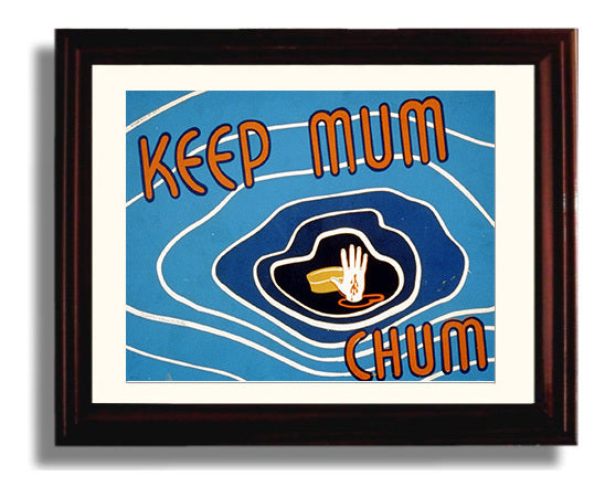 Keep Mum - Silent Chum war poster wall art 8x10 Beveled Frame