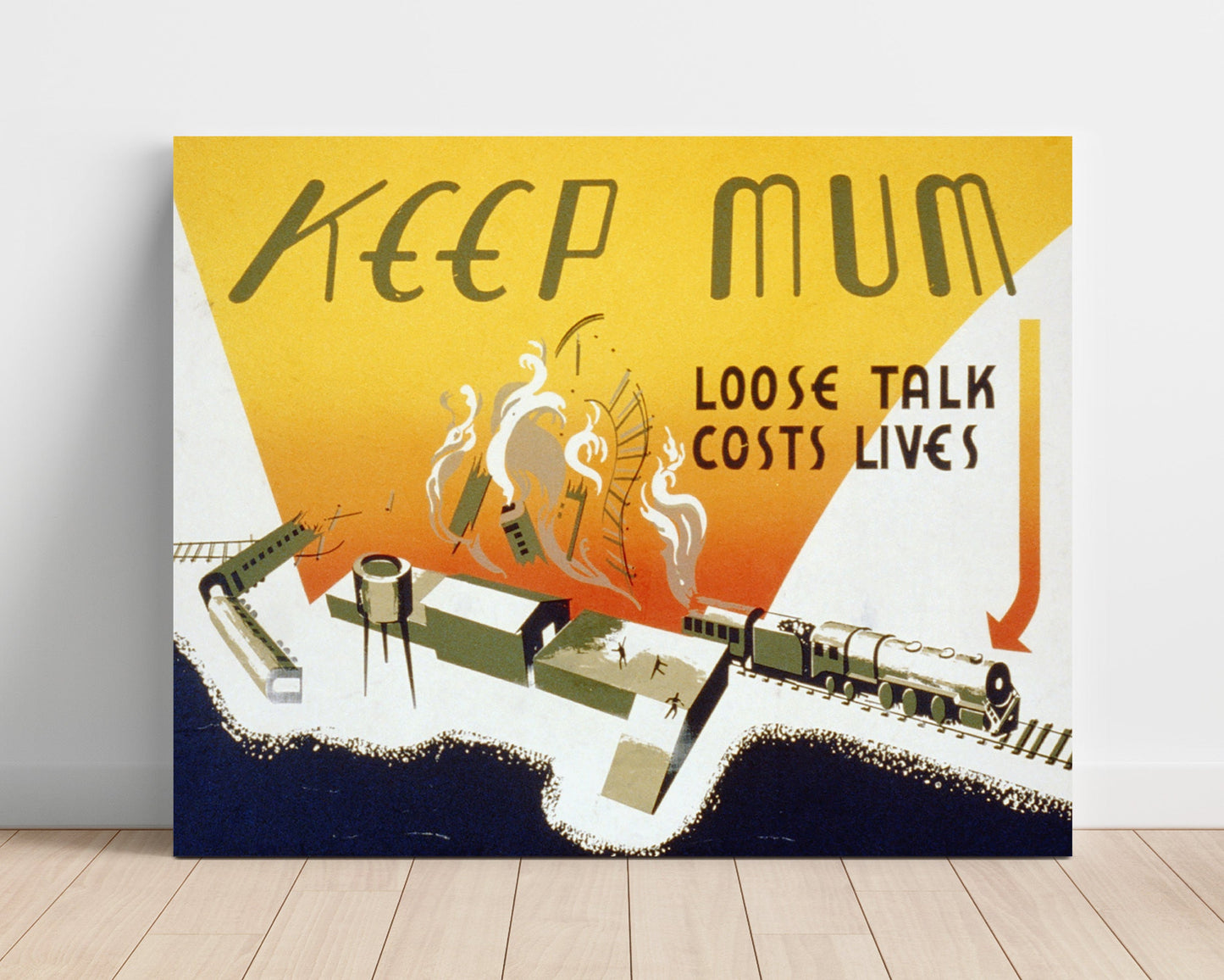 Vintage War Poster Unframed- Keep Mum - Talk is Torpedo