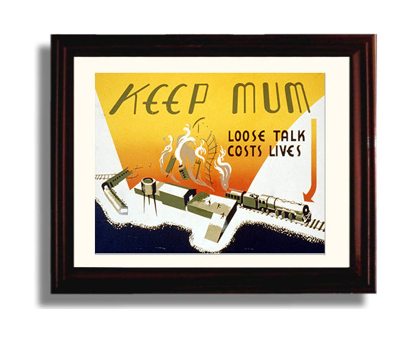 Vintage War Poster - Keep Mum - Talk is Torpedo