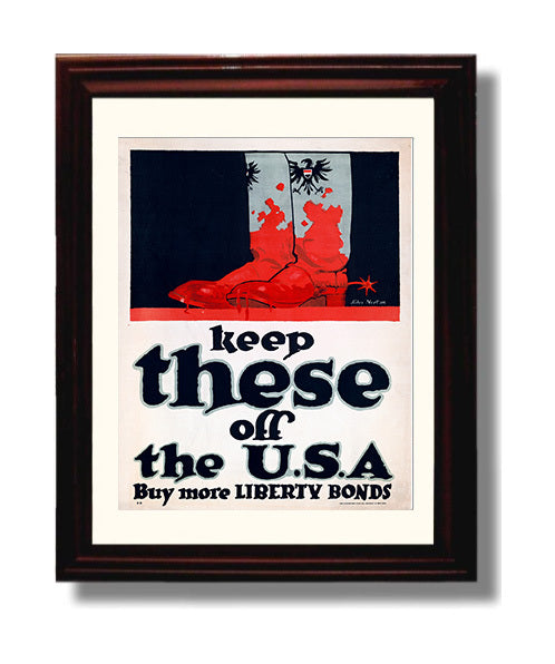 Keep These off the USA war poster wall art 8x10 Beveled Frame