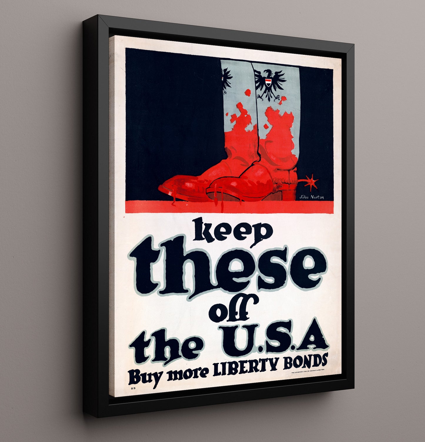 Vintage War Poster - Keep These off the USA Vintage War Wall Art - 16x20 Framed Canvas