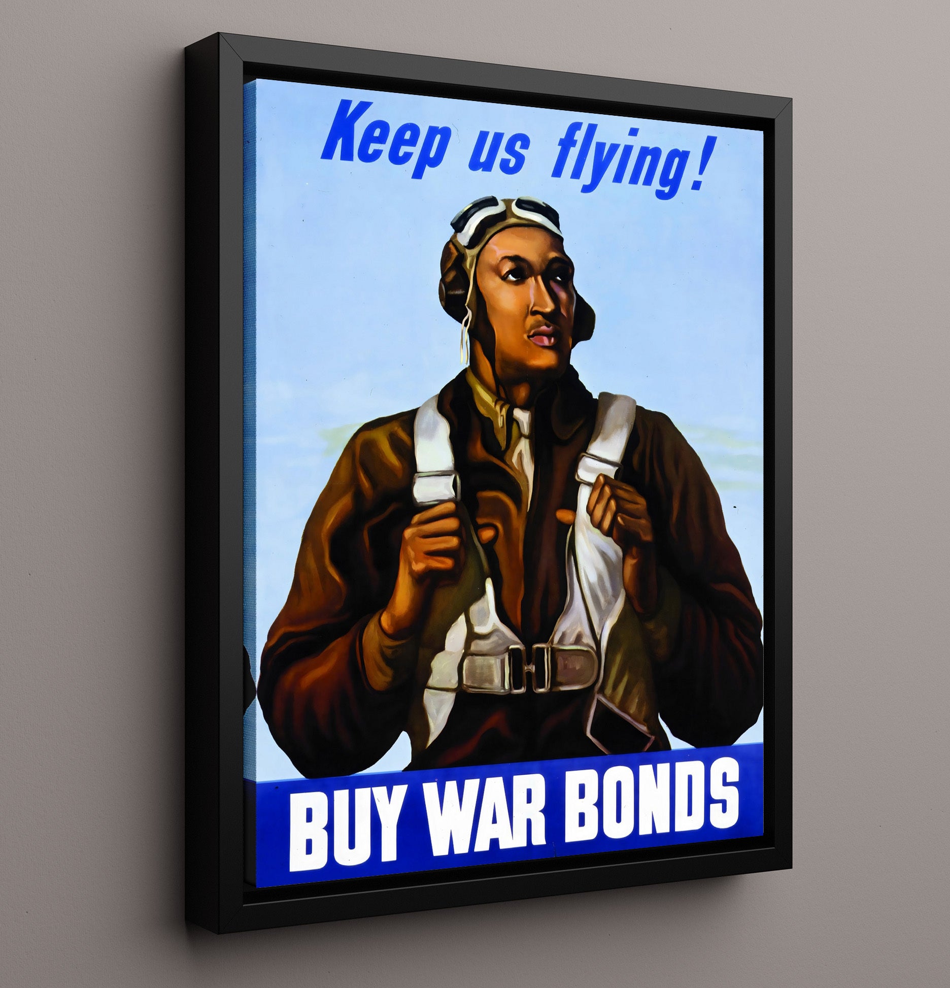 Keep Us Flying - Sky High Bonds war poster wall art 16x20 Framed Canvas